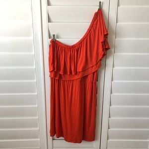 NWOT Gianni Bini one shoulder ruffle dress L